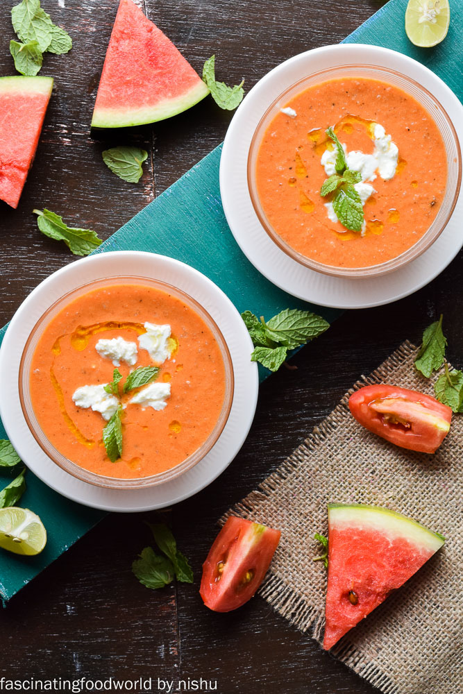 fascinatingfoodworld Spanish Watermelon and Tomato Gazpacho