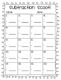 Once Upon a Learning Adventure: Math Facts Practice: "Scoot" (Freebie