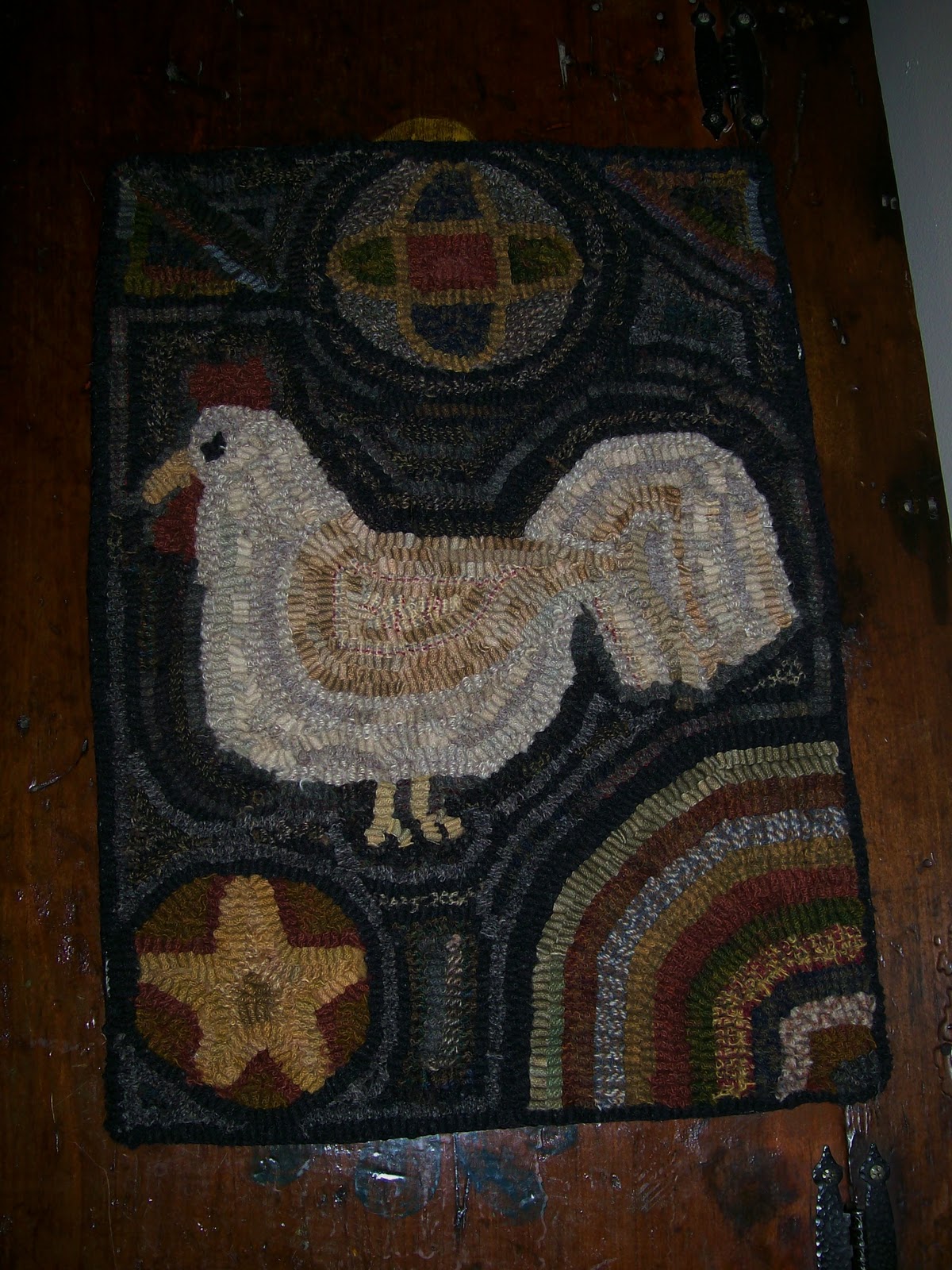 Hooked on Primitives Antique Chicken and Home Rugs...