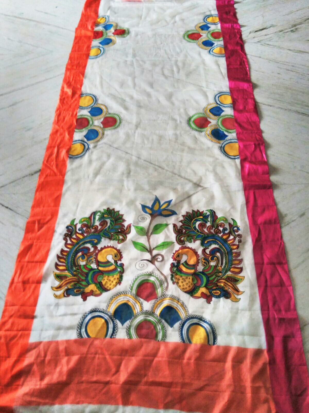 Fabric Painting on Silk Saree