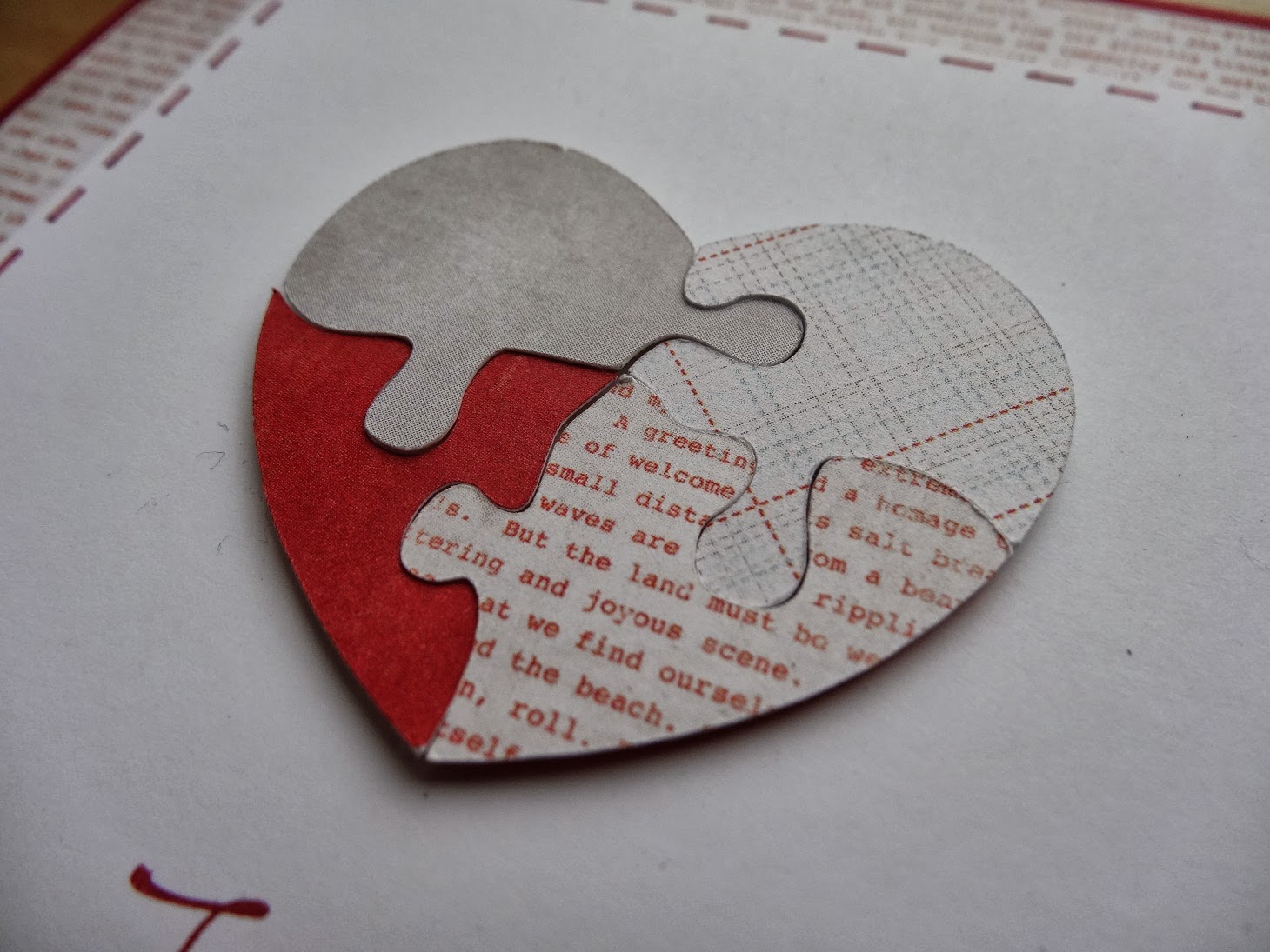 Jenny's Papierwelt Karte PuzzleHerz