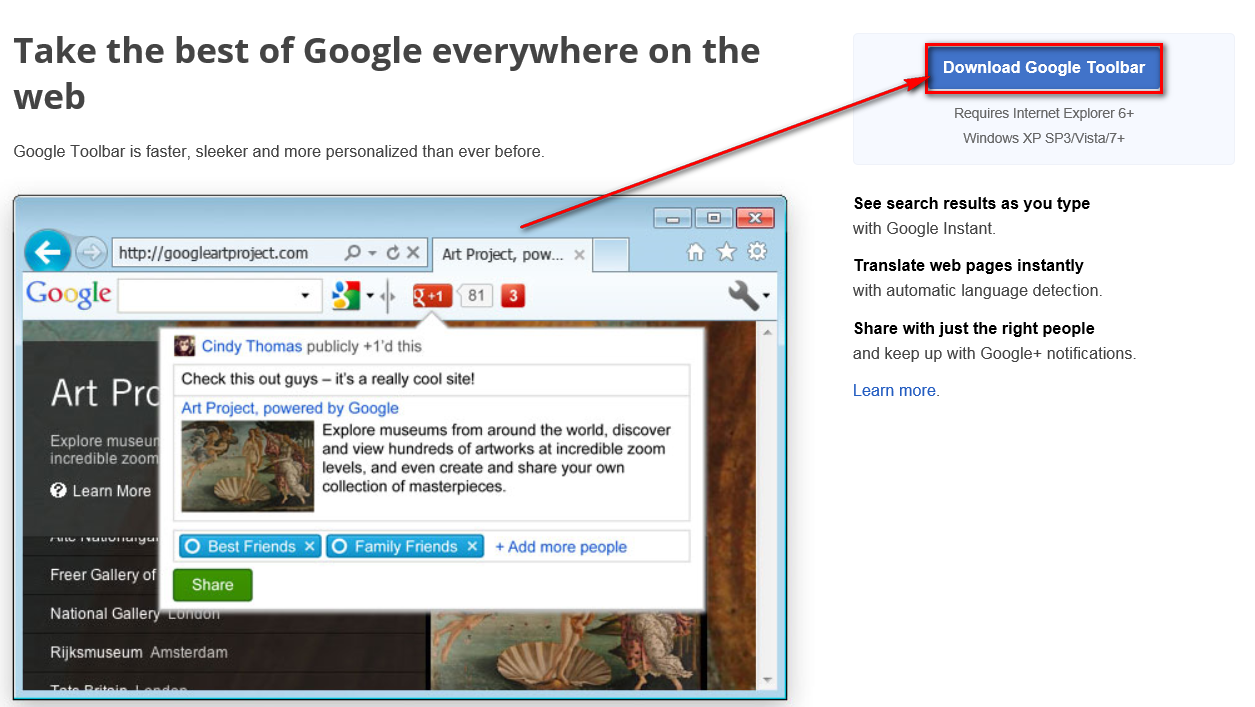 how to remove google toolbar from internet explorer