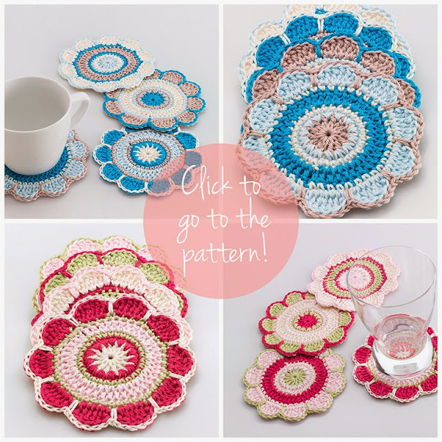Spring flower coaster pattern by Anabelia