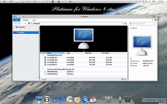 Platinum Theme beneficial to Windows 8 rtm