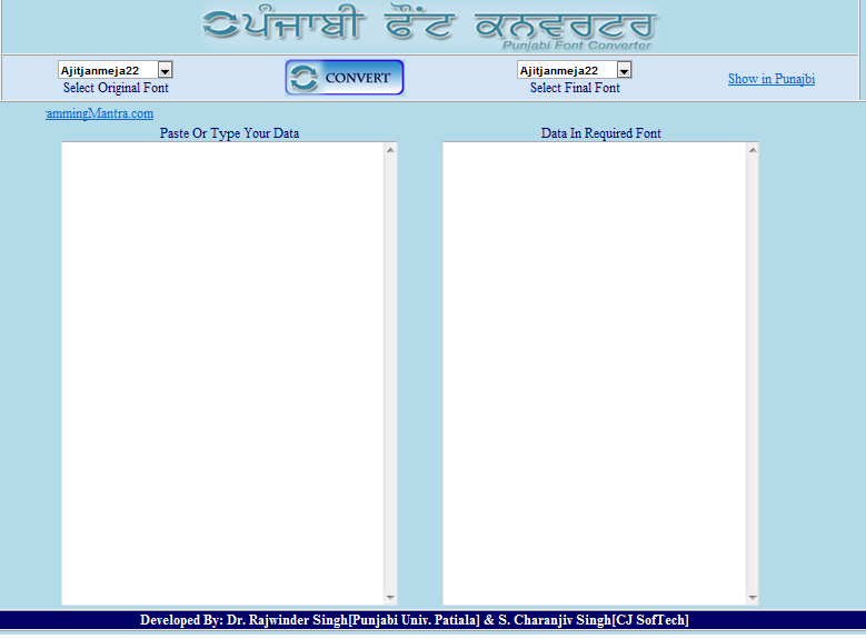 desktop punjabi font converter