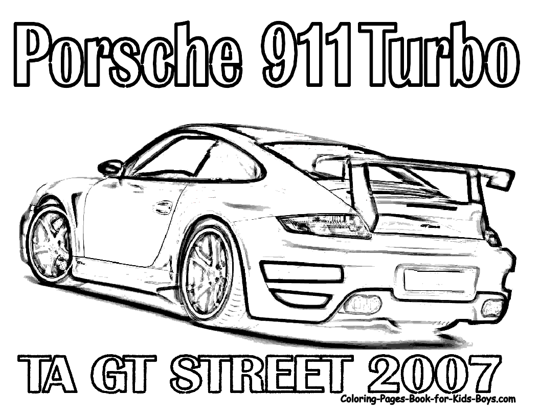 Disney Coloring Pages: Printable Coloring Page of Porsche 911 TA GT Street  2007