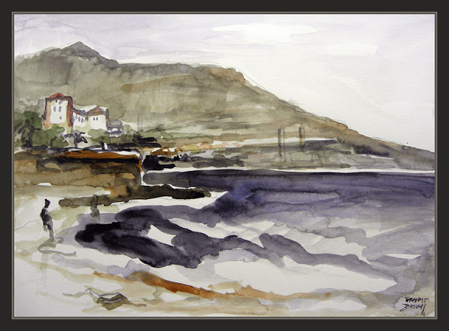 PINTURAS-TENERIFE-PLAYAS-ACUARELAS-CANDELARIA-MARINAS-PINTOR-ERNEST DESCALS-