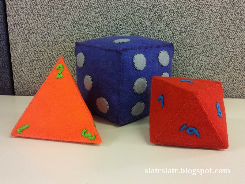 Slair's Lair Templates for a Full Set of Polyhedral Felt Dice