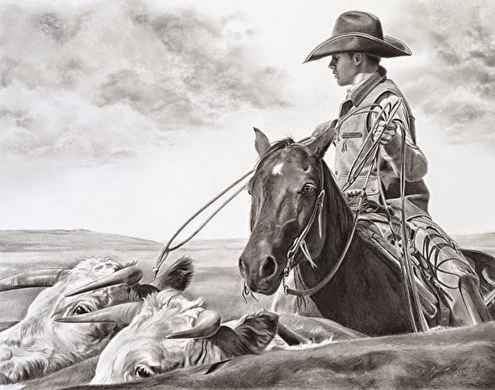vaqueros-y-caballos-dibujos-a-lapiz cuadros-de-vaqueros-dibujos