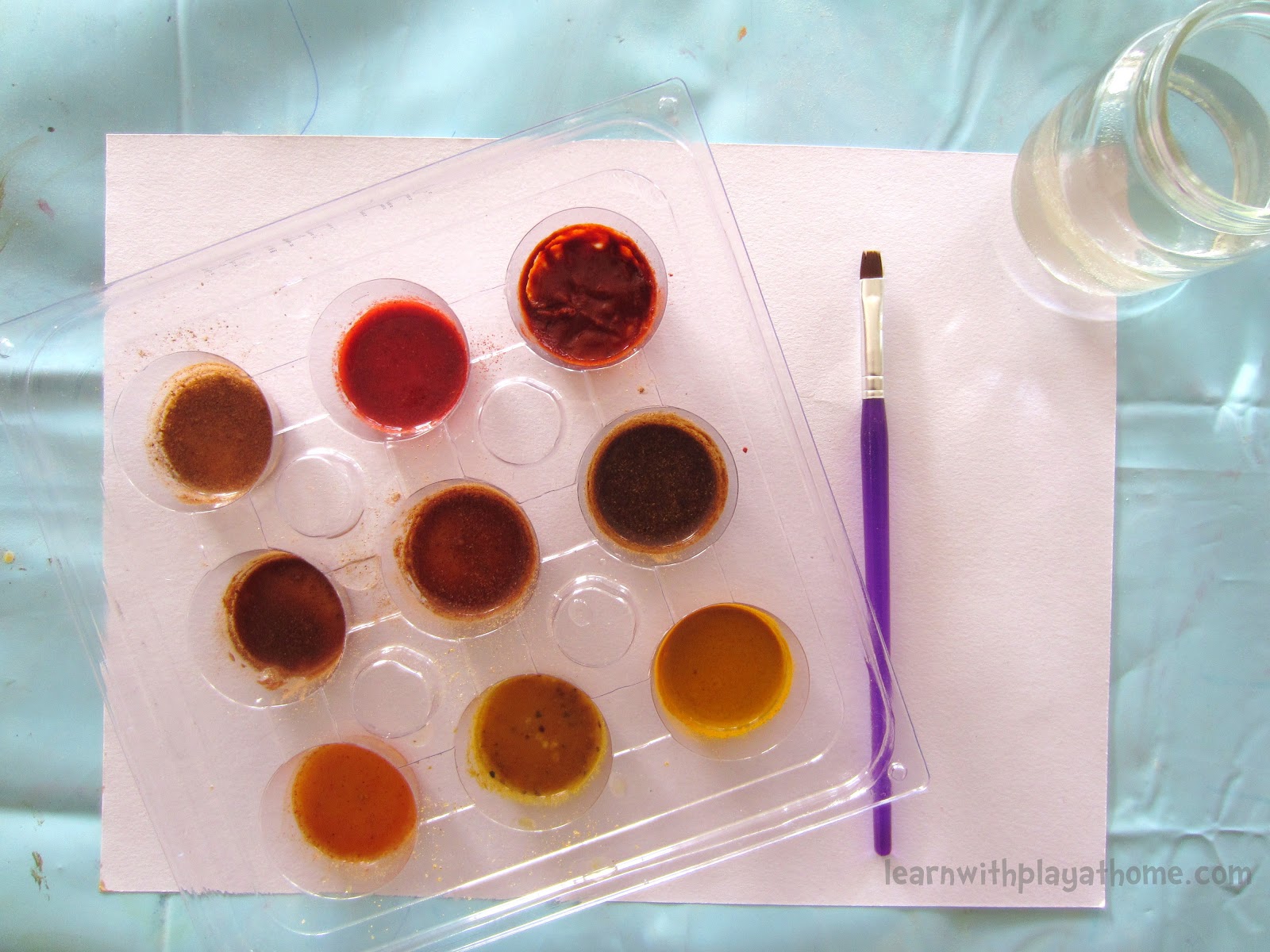 Learn with Play at Home Painting with Seasoning and Spices. Sensory