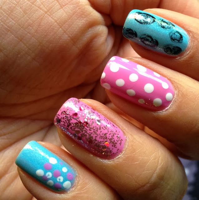 The Made Up Maiden NOTD Pink & Blue Nails for Pregnancy and Infant