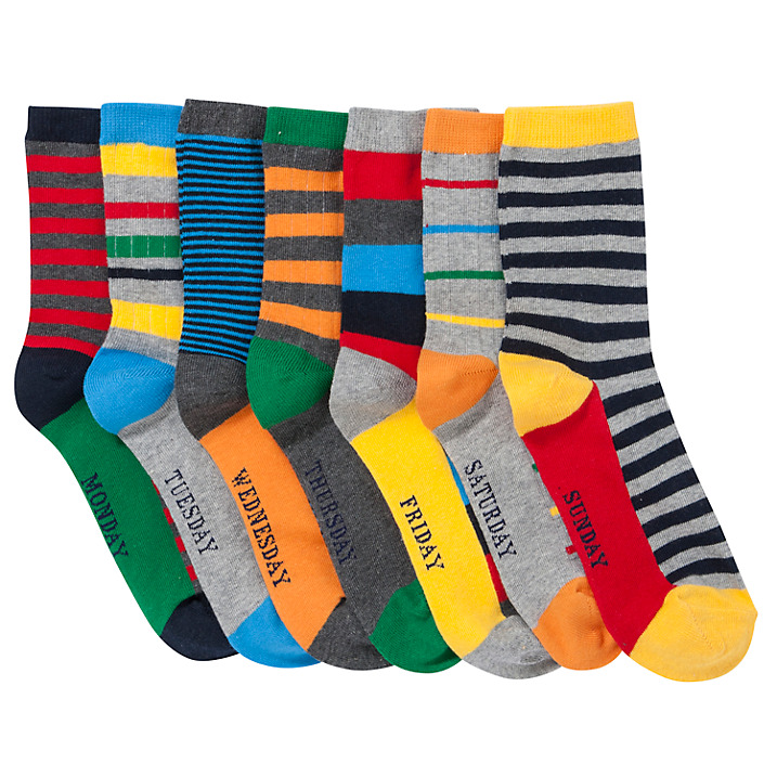 Purple Doughnuts Boys Multicoloured Stripes Socks And Days Of The Week