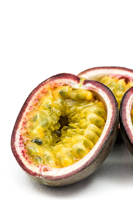 Passion fruit really close up single focus