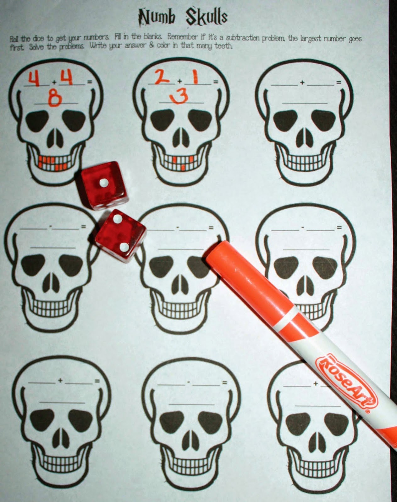 Classroom Freebies Common Core Skeleton Math Packet