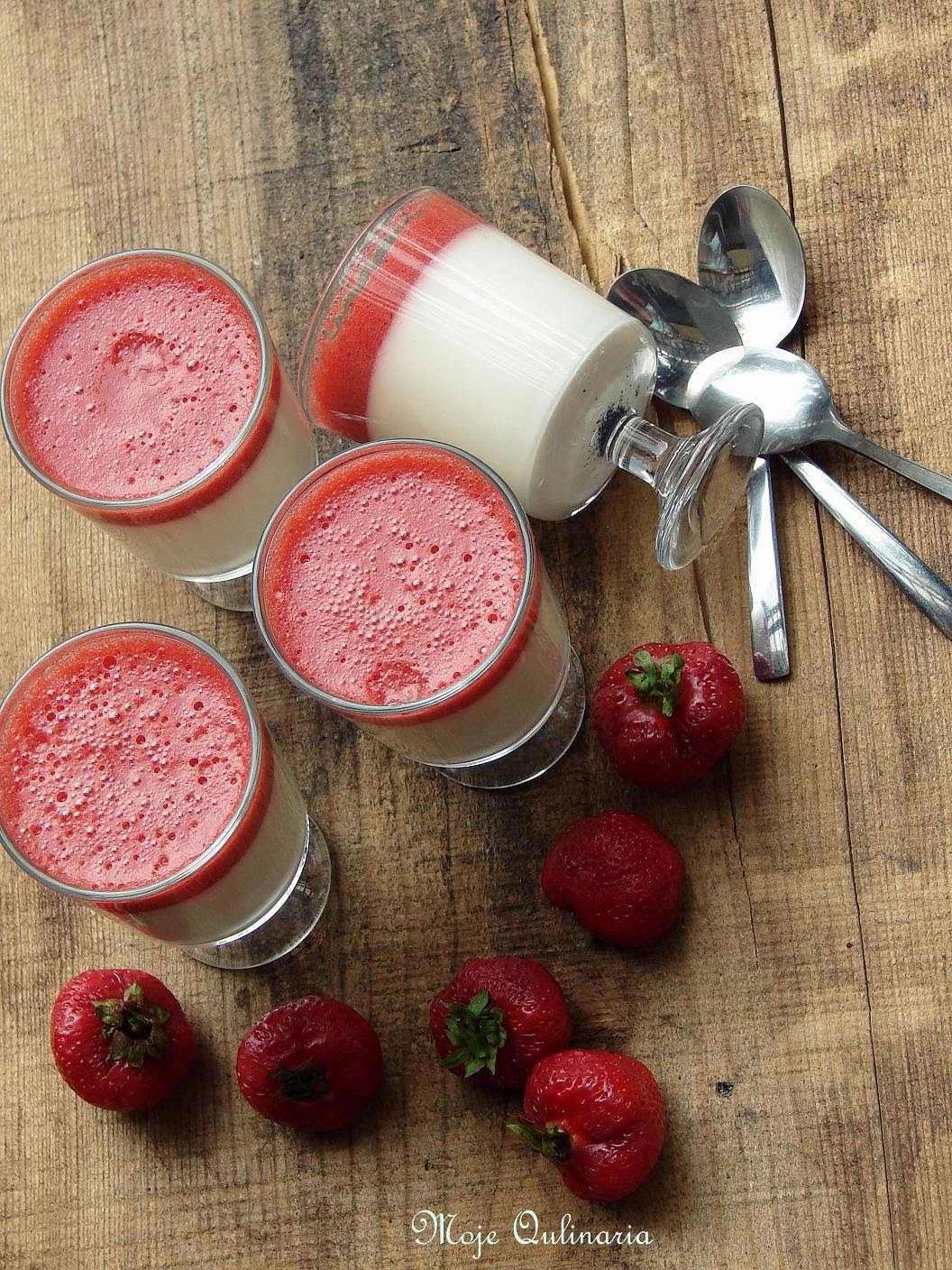 Moje Qulinaria Panna cotta z musem truskawkowym