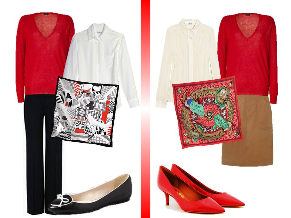 How to wear a red vneck sweater The Vivienne Files