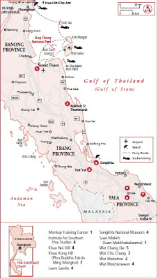 Map of Southern Peninsula: The East Coast & Islands
