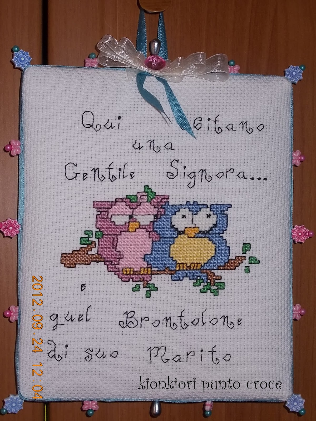 Schema punto croce gufo