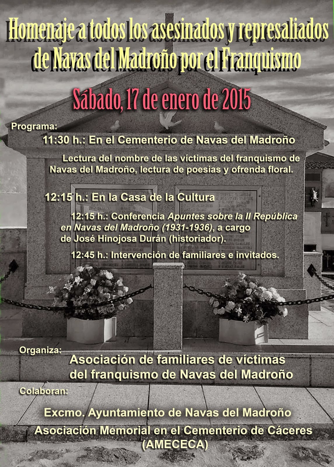 Sábado 17 Homenaje en Navas del Madroño(Cáceres)