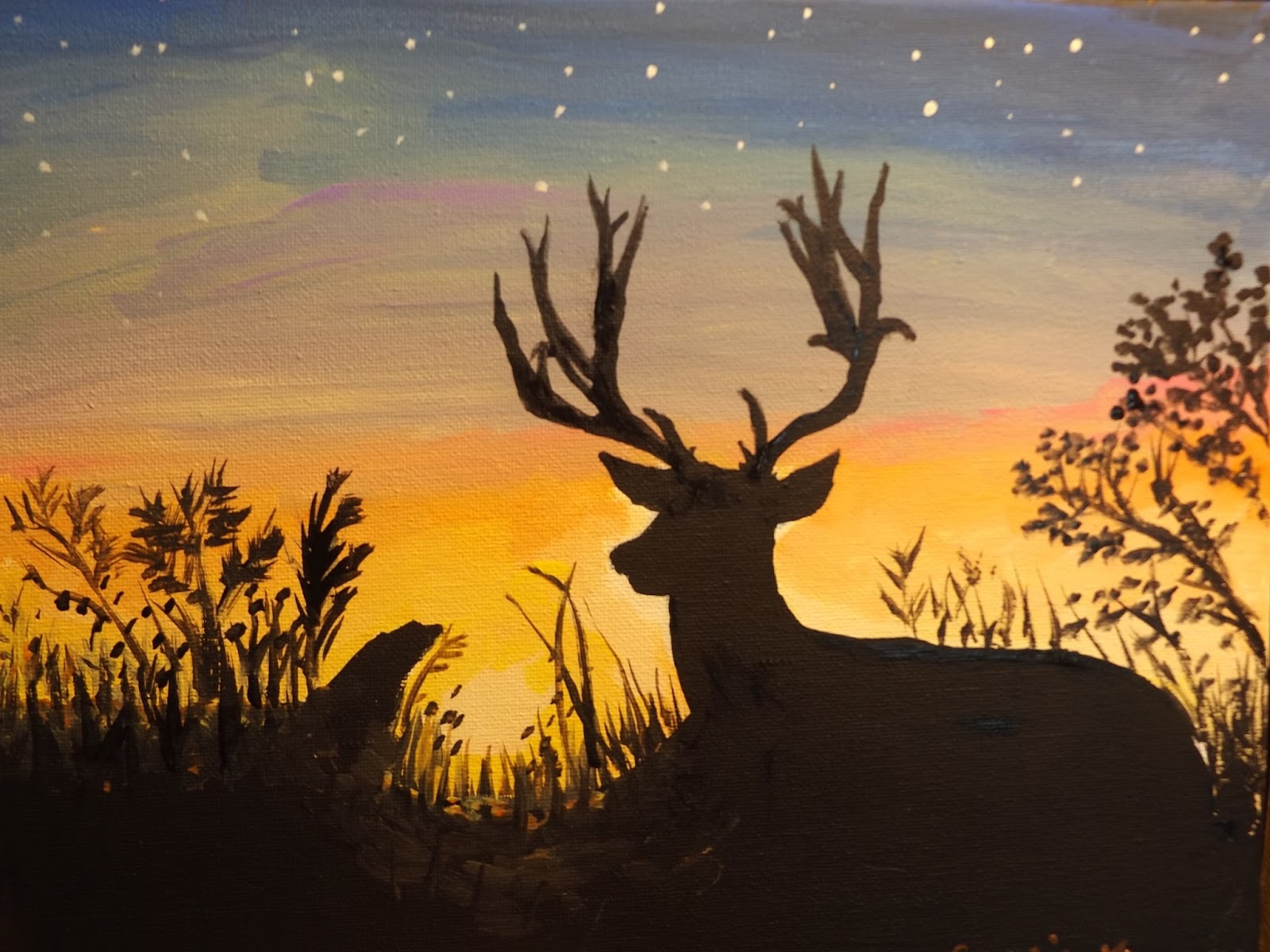 Deer at sunset