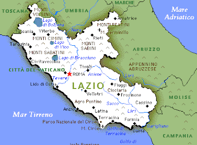 Lazio Map Political Regions Italy Map Geographic Region Province City