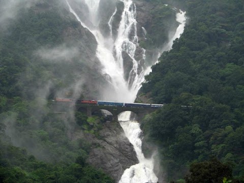 Best Wallpapers Of Train Under The Beautiful Waterfall