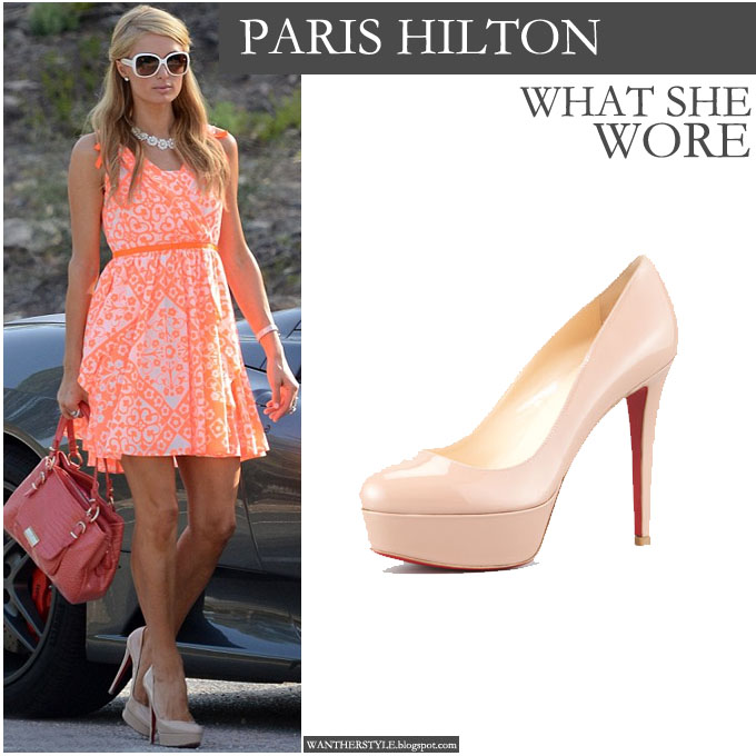 WHAT SHE WORE: Paris Hilton in light beige platform pumps in Ibiza on  August 4 ~ I want her style - What celebrities wore and where to buy it.  Celebrity Style