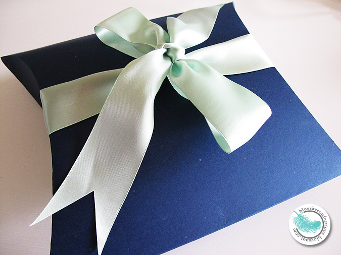 Make Your Own Pillow Box & Free Printable Blue Sky Confections