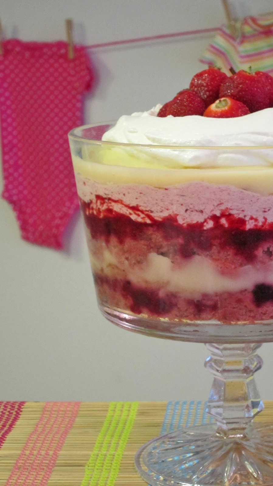 Pastry School Diaries Strawberry Cake Trifle with Mixed Berry Compote