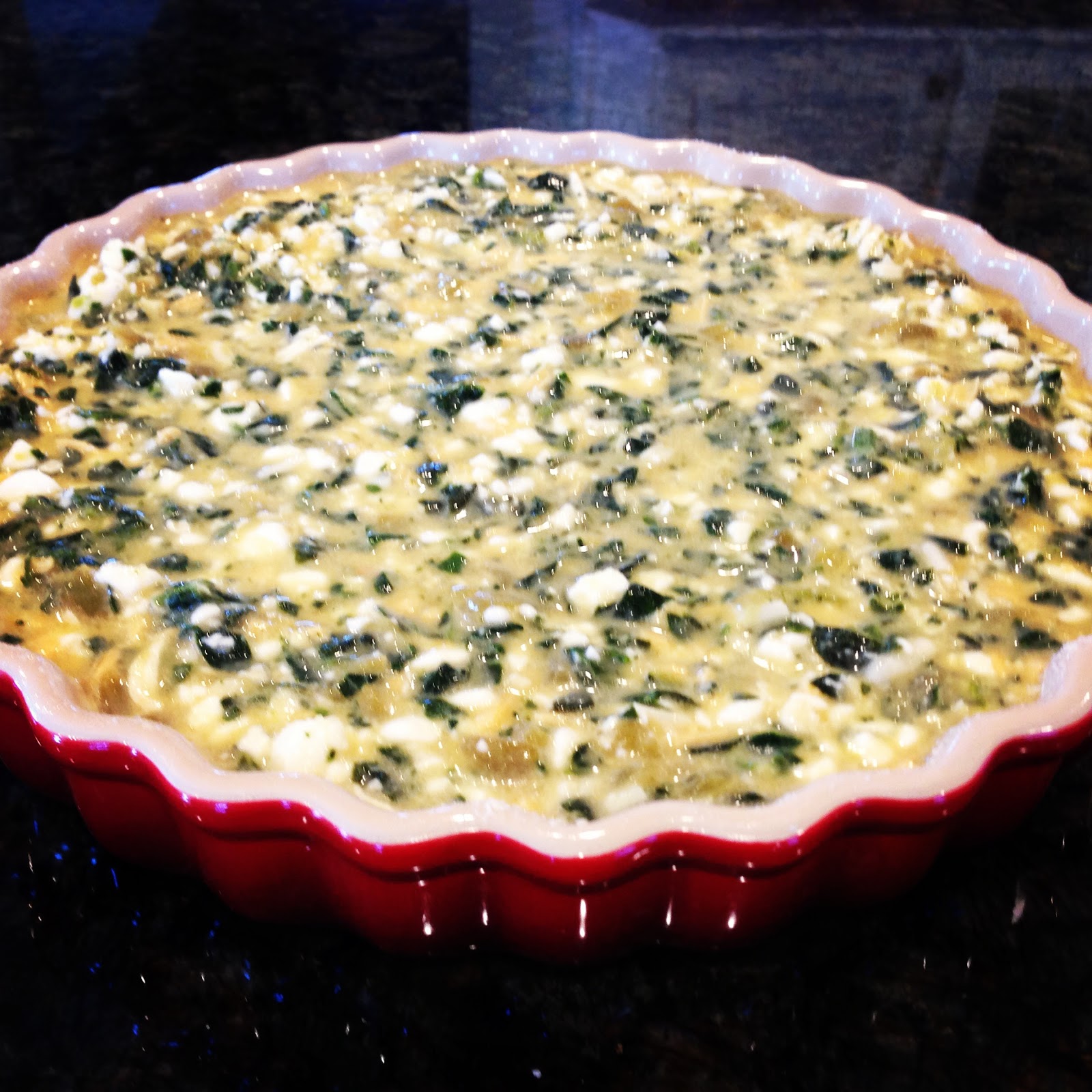 Little Miss Mommy Healthier Green Chili and Spinich Quiche