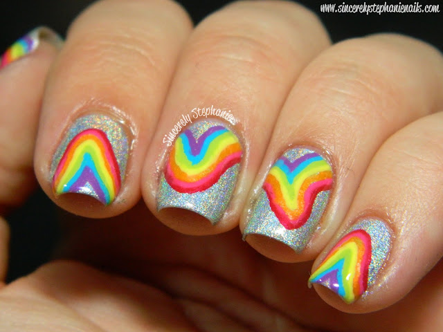 rainbow nail art