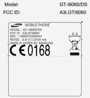 Samsung Galaxy Grand Lite GT-I9060 Dual SIM at FCC