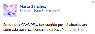 Marta da el pesame a una de las grandes: Marife de Triana 1 martasanchezmarifedetriana