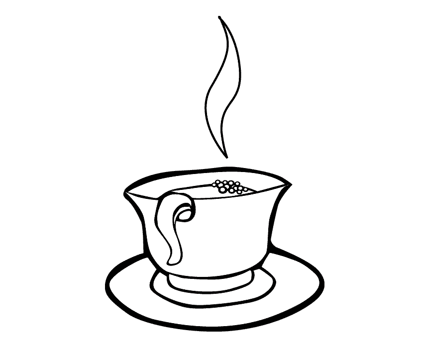 Coffee Cup Coloring Drawing Free wallpaper