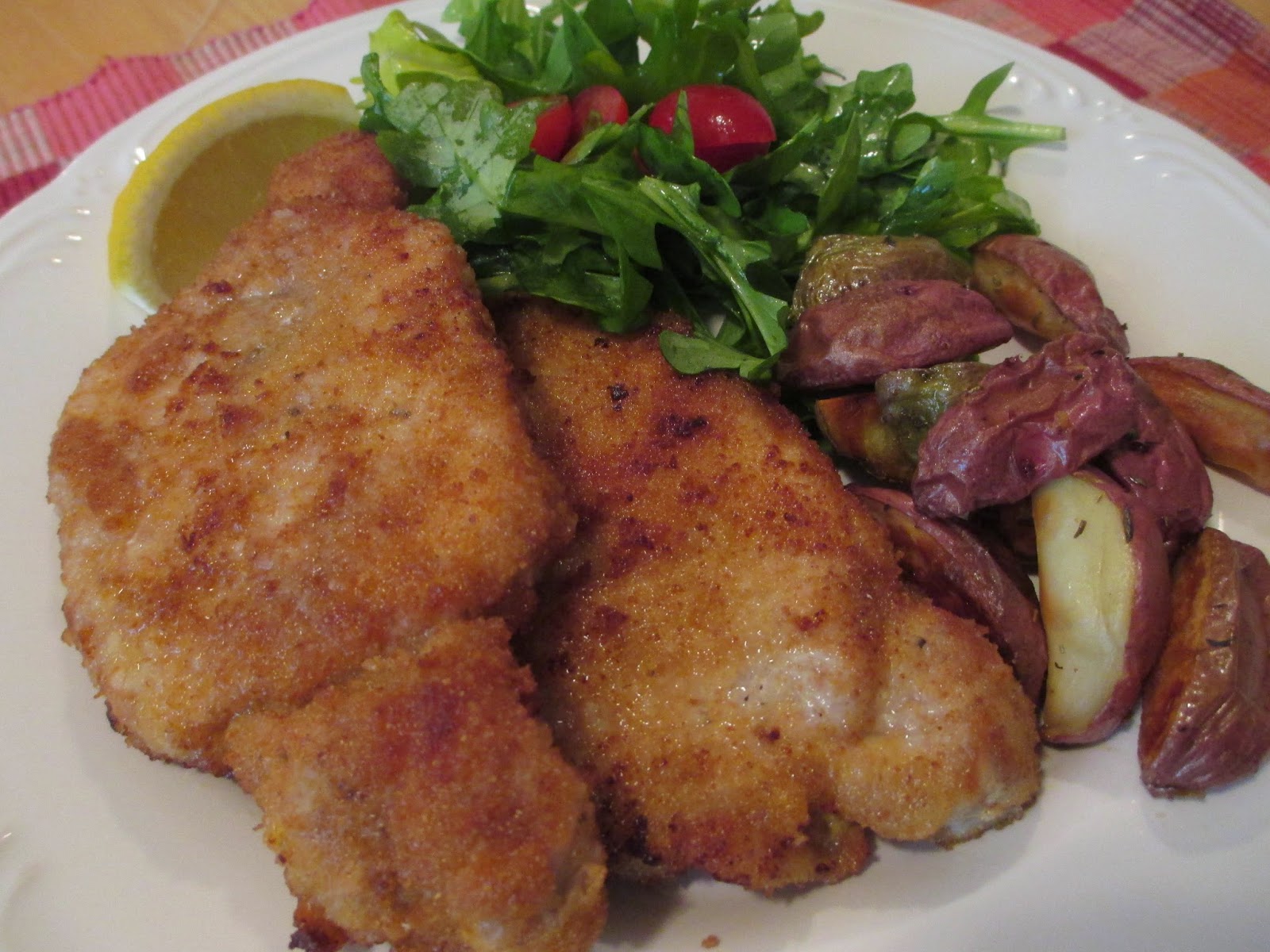 "So what are you making for dinner?" Pork Chop Milanese with Arugula