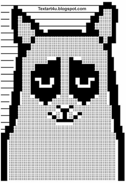 copy and paste text art cat