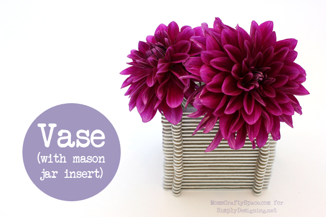 Vase with Popsicle Sticks - this is a really fun kid craft that has so many uses!  #kidcraft #kidactivity #summer