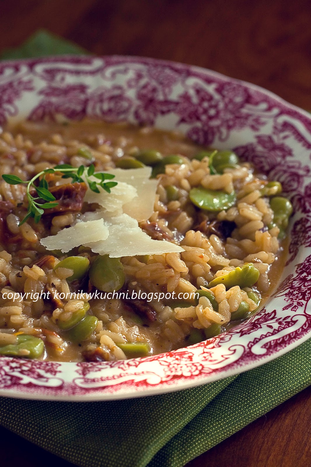 Risotto z bobem i suszonymi pomidorami Kornik w kuchni