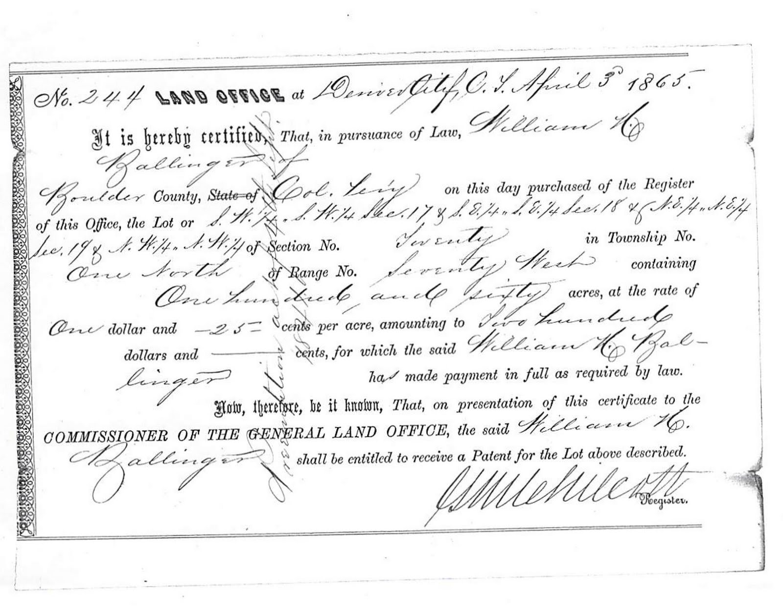 The Turning of Generations A Look at a Cash Land Entry FilePart 4