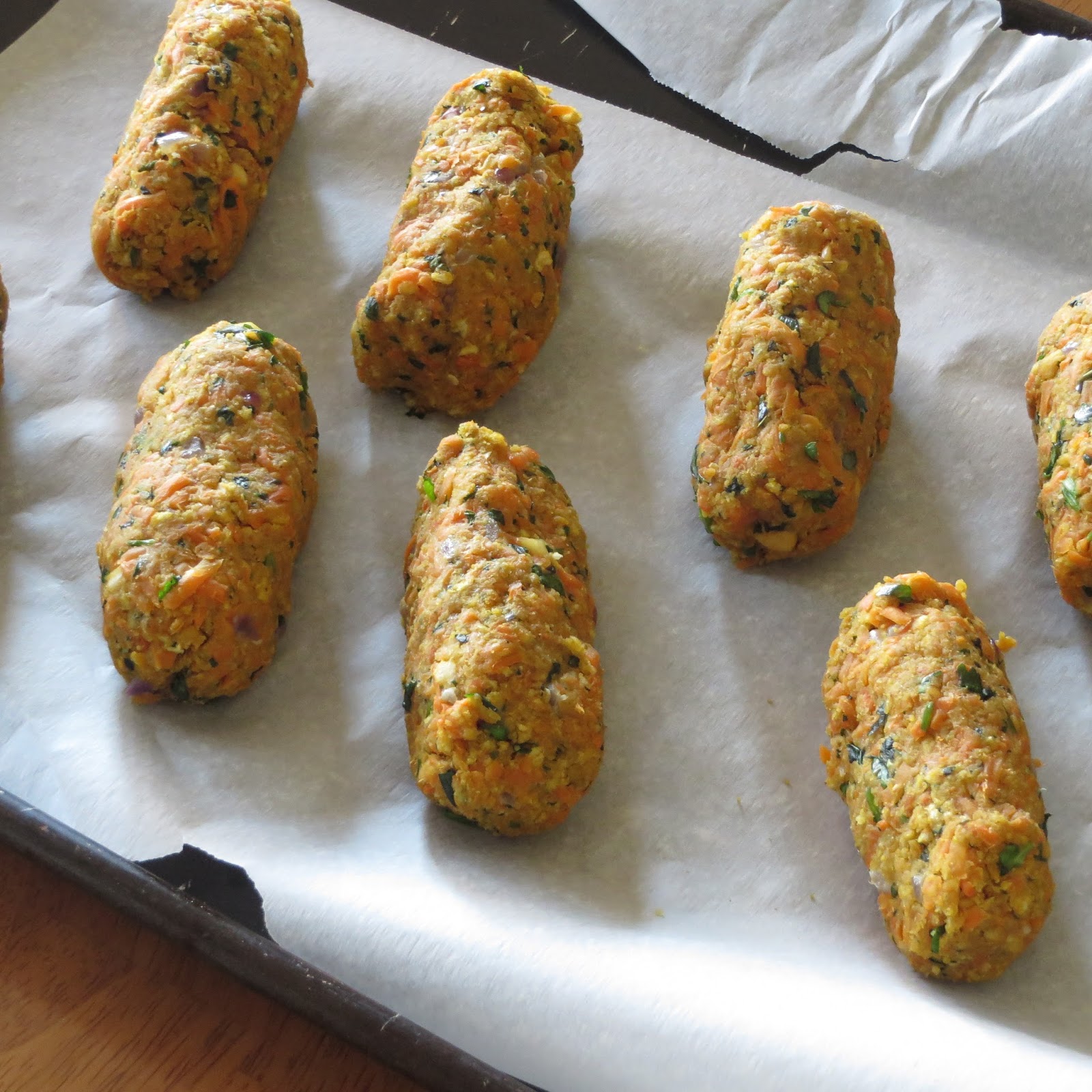 Tracy's Living Cookbook Carrot Sausages