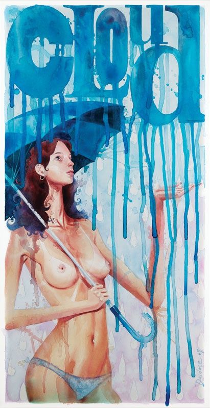 Marcelo Daldoce pinturas aquarelas mulheres seminuas playboy
