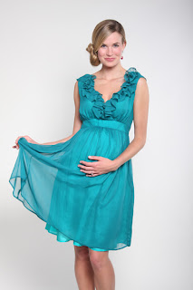 Chiffon Blue Maternity Bridesmaid Dress