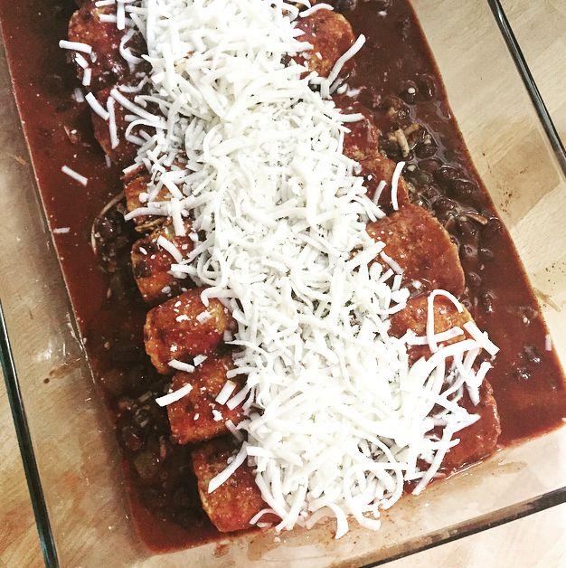 Black Bean Enchiladas with Dark Chocolate Mole