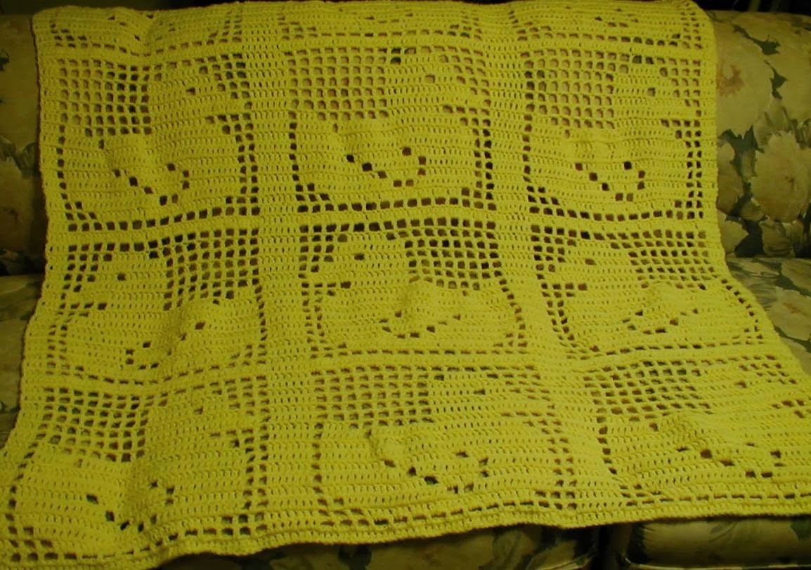 Finished crocheting this blanket today. It was a fun pattern to work ...