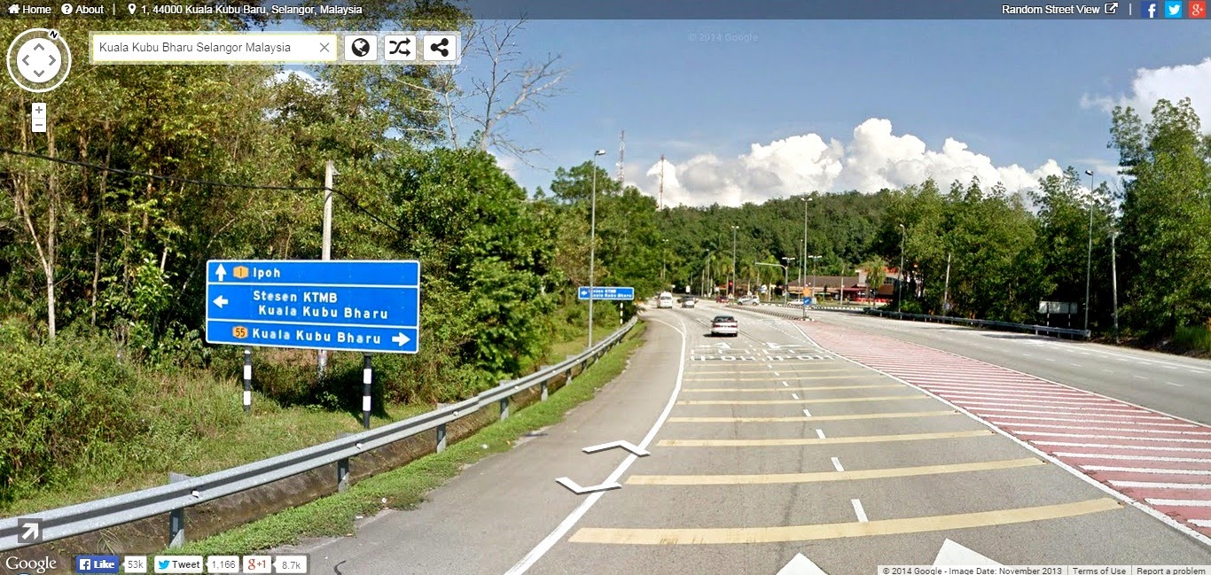 Menjejaki Pekan Kuala Kubu Bharu Melalui Instant Google Street View