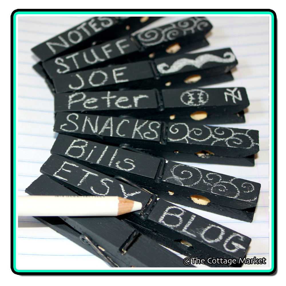 Chalkboard Clothespins DIY It's A Cinch The Cottage Market