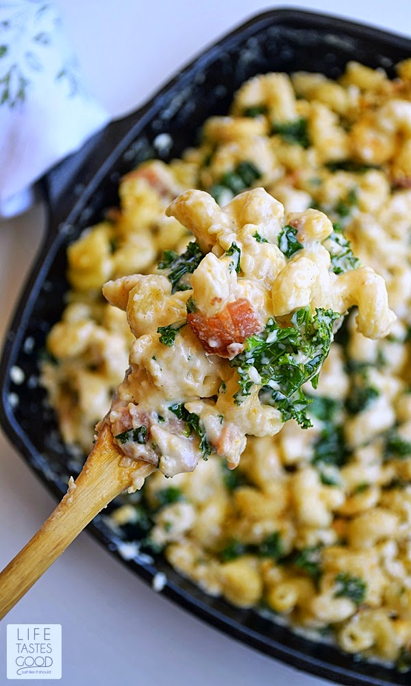 Mac and Cheese with Kale and Bacon Life Tastes Good