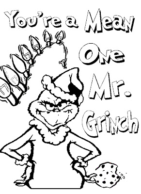 dr. Seuss Grinch Coloring Pages in Christmas