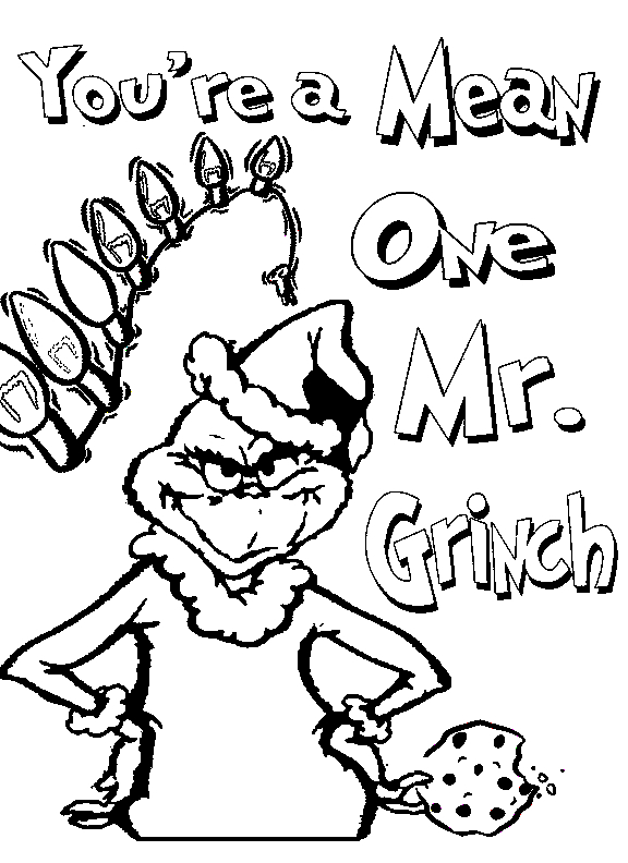 dr. Seuss Grinch Coloring Pages in Christmas title=
