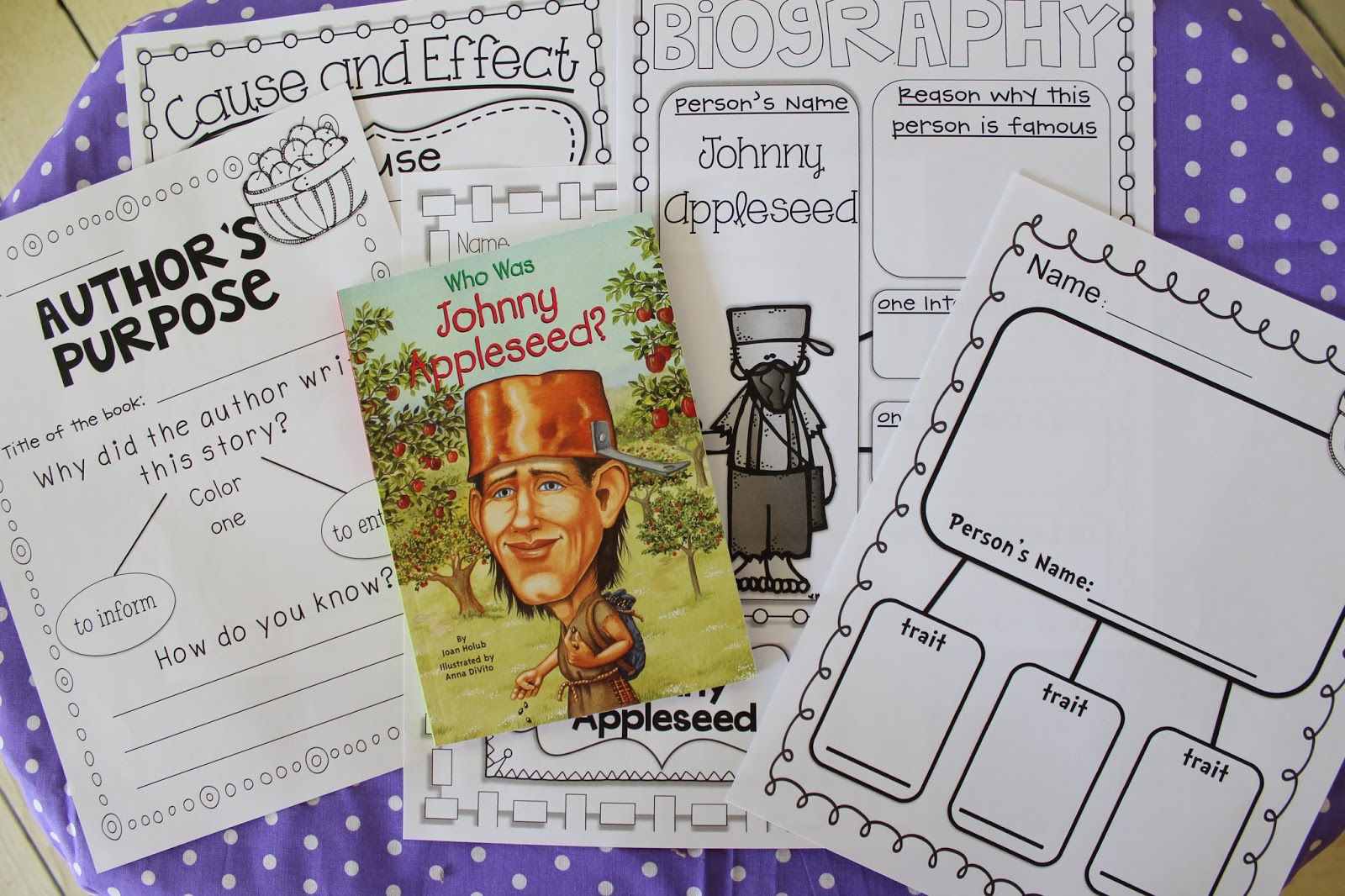 Life in First Grade Johnny Appleseed Guided Reading Activites